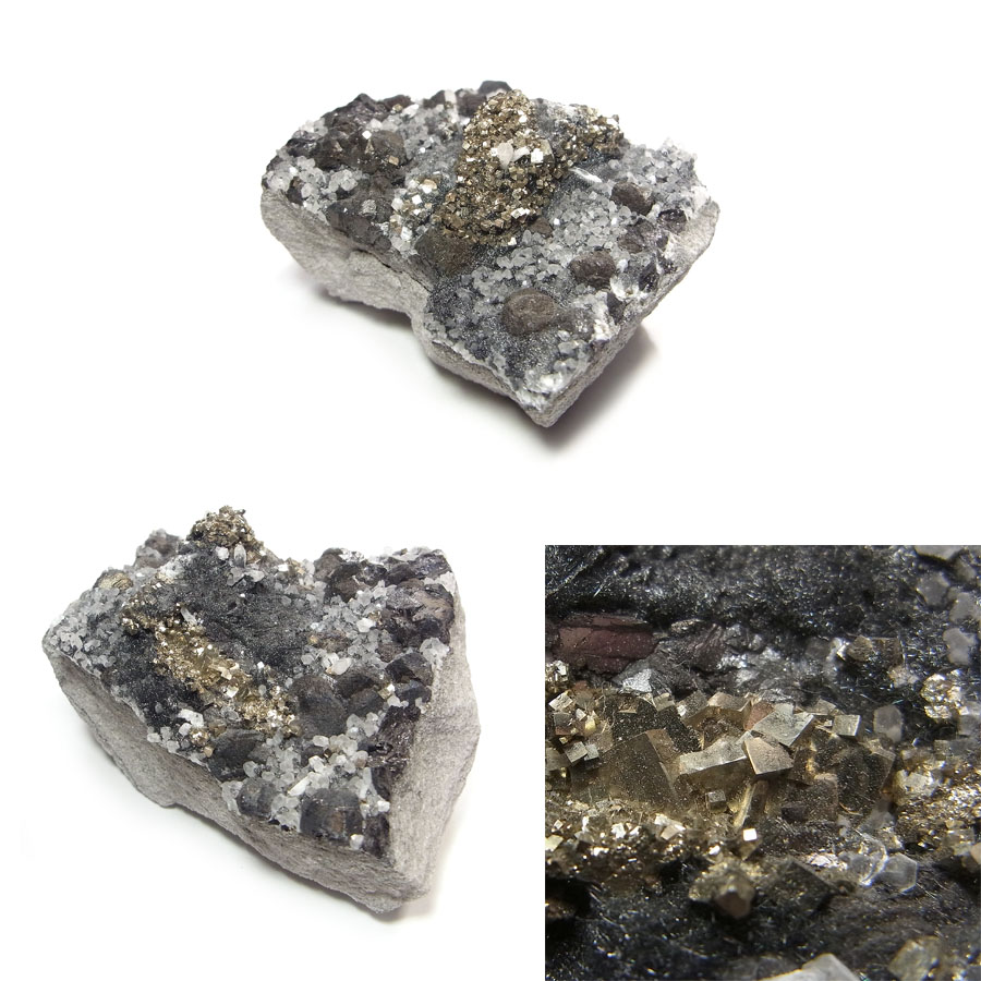パイライト(Pyrite)/クォーツ(Quartz)/スファレライト(Sphalerite)