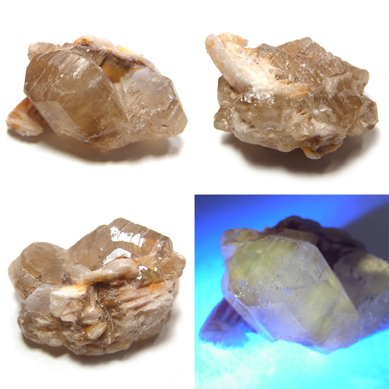 セルサイト(蛍光)(Cerussite)/バライト(Barite)